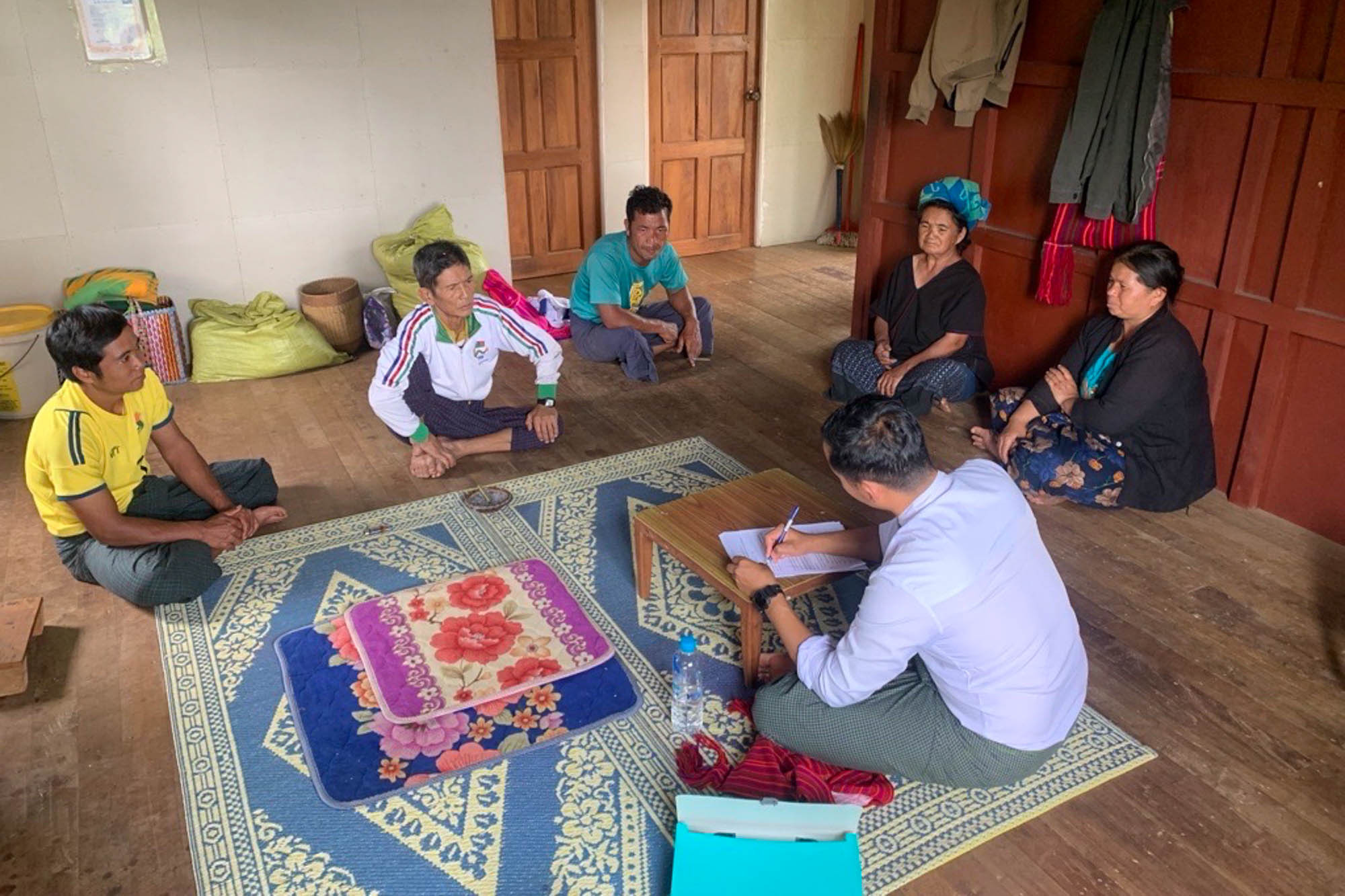 Conducting Baseline Household Interviews in Tha Pyay Kone Village by local researcher