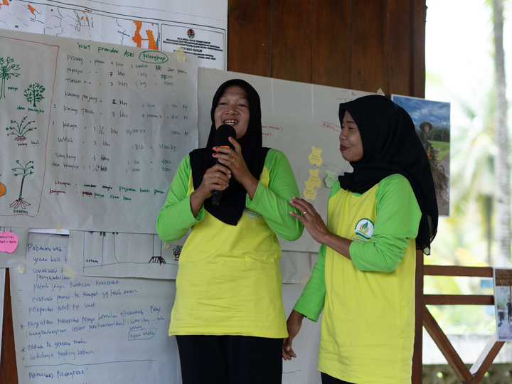 Women participating in a focus group discussion