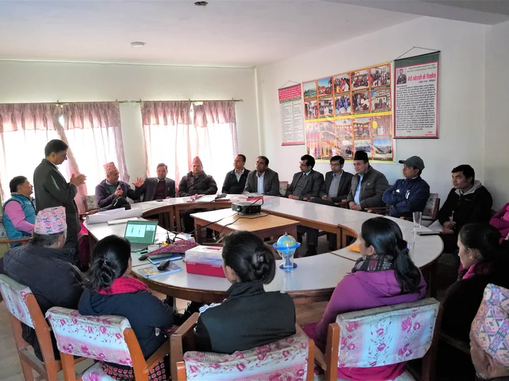 Dr Shambhu Dangal, Country Director of RECOFTC Nepal, facilitates a gender equality session for teachers.