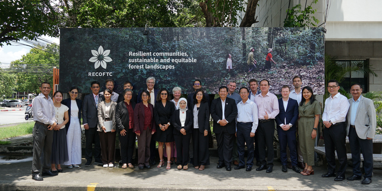 Board of Trustees of RECOFTC together with RECOFTC staff members in a group photo