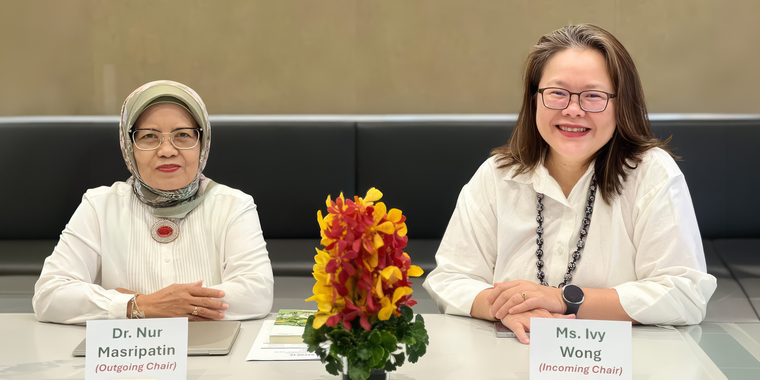 Nur Masripatin and Ivy Wong together following the appointment of Ivy Wong as Chair of RECOFTC’s Board of Trustees.