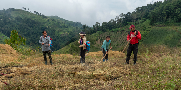 Manee Phruek community forest members and local forest fire control station officers in Nan prepare to manage fuel together before the fire season.