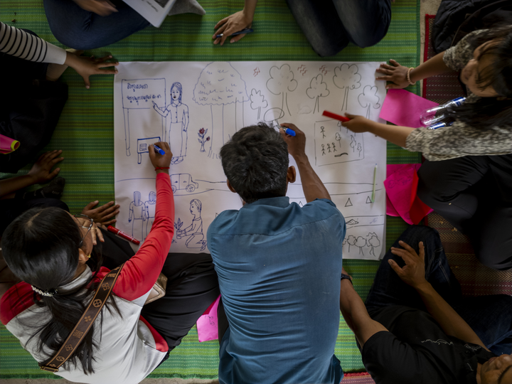 Youth participate in a workshop in Cambodia