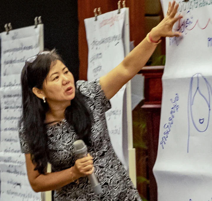 Woman presenting