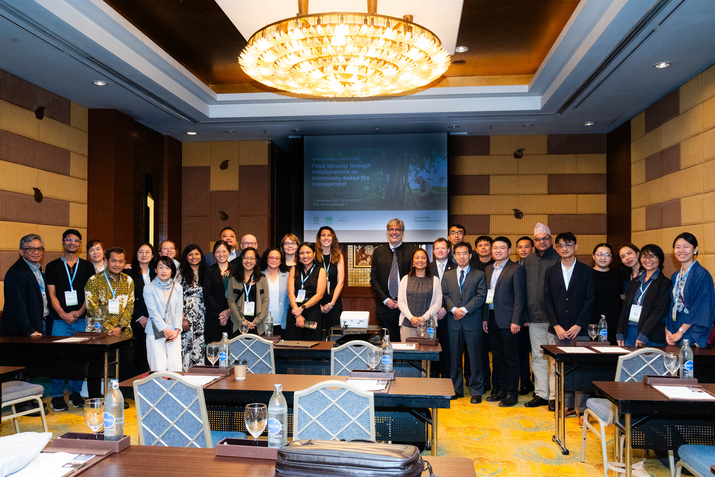 Partners and technical experts brought together by RECOFTC at APFW2025 to discuss the need for inclusive fire management.