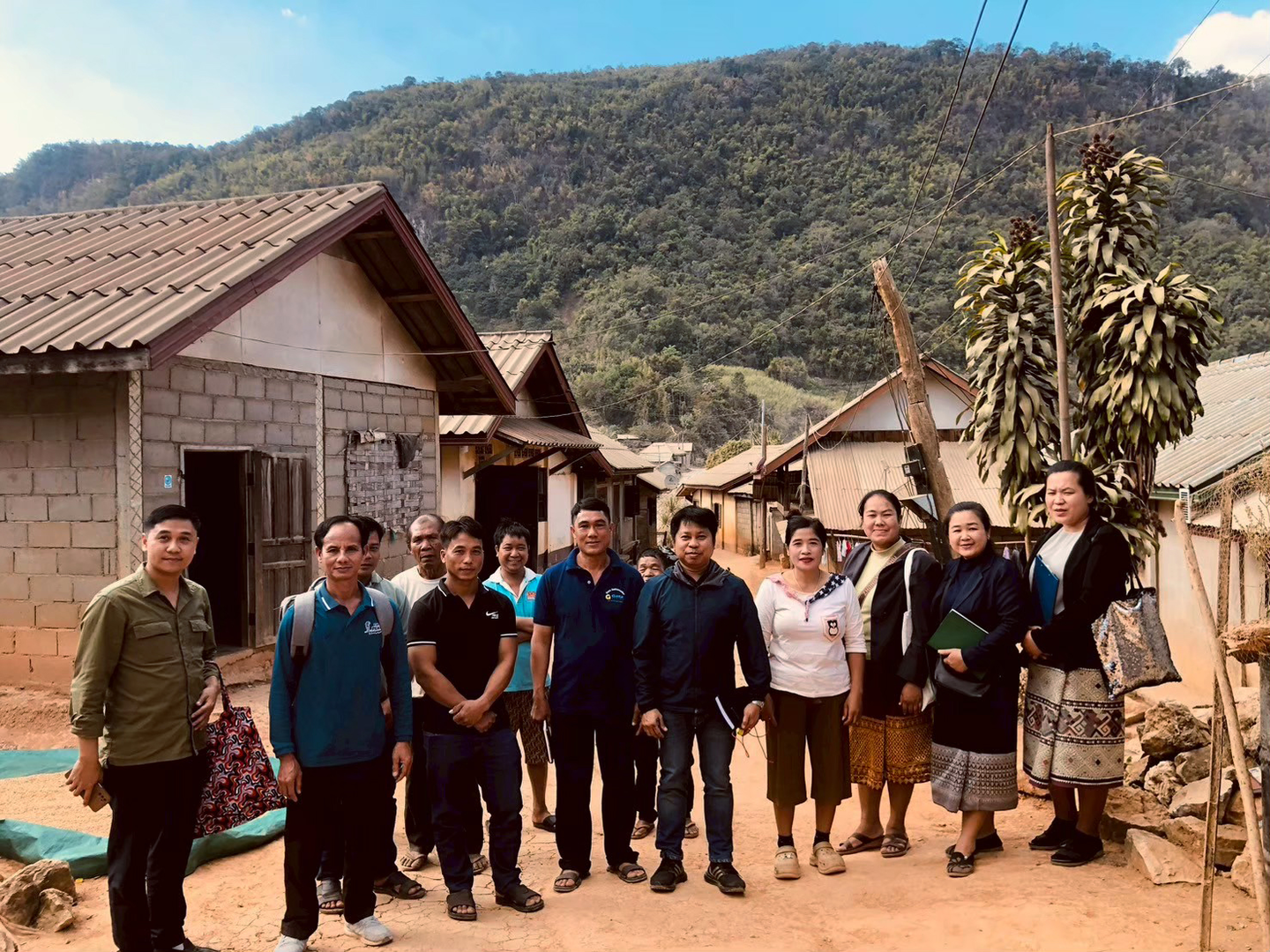 Researchers and community members during a stakeholder consultation workshop in Kewmanow village, Lao PDR.
