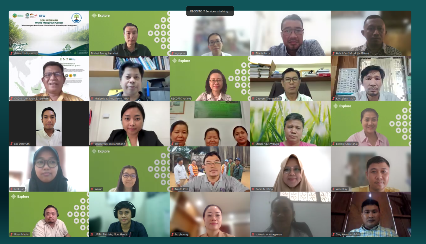 Research team members and Explore Secretariat during an online peer-learning clinic