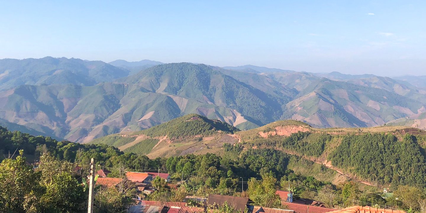 Mountain landscape with village